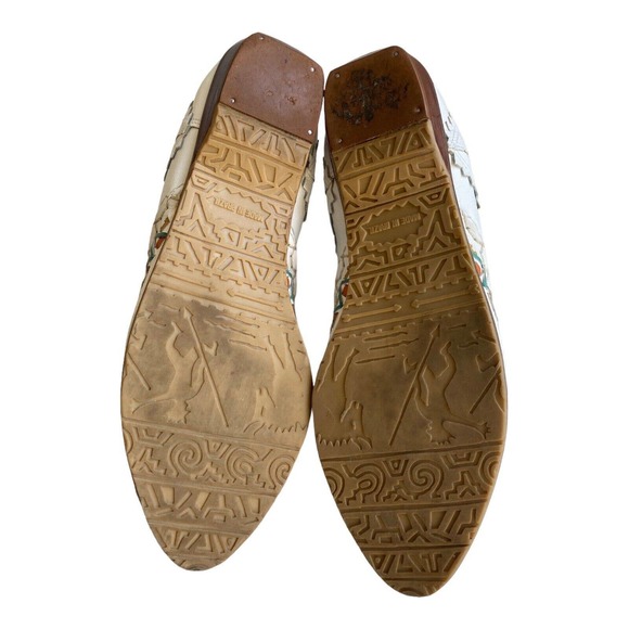 Vintage L J Simone Comanche White Ankle Boot Leather Southwest Size 8.5B - Picture 8 of 11